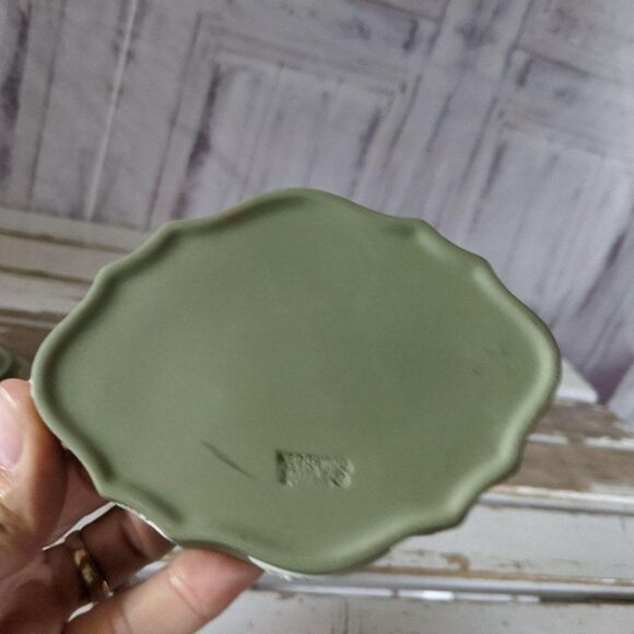 Wedgwood fluted dome green lidded bowl trinket‎ che - Picture 8 of 11